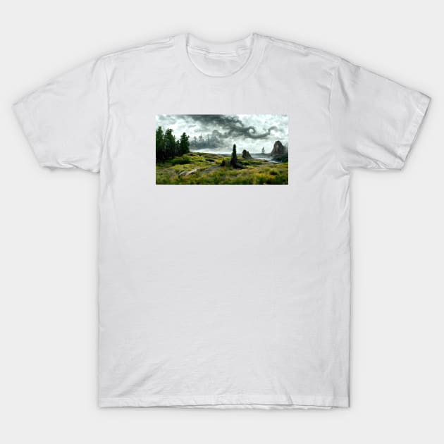 Eldritch Landscape Vista T-Shirt by tdraw